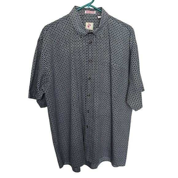 Salvador Paul SP | Vintage 70s Single Needle Button Shirt Geometric Circle Large - Picture 2 of 5